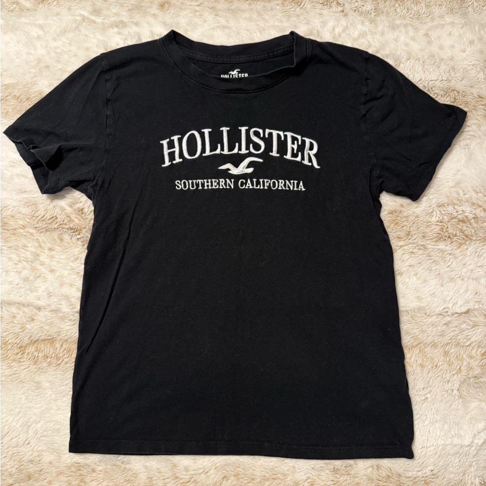 Hollister Black Tee with White Logo